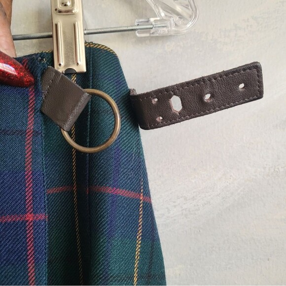 Pendleton Celebration Tartan Plaid Virgin Wool Wrap Pleat Skirt with Pin Sz 12 - Picture 5 of 9